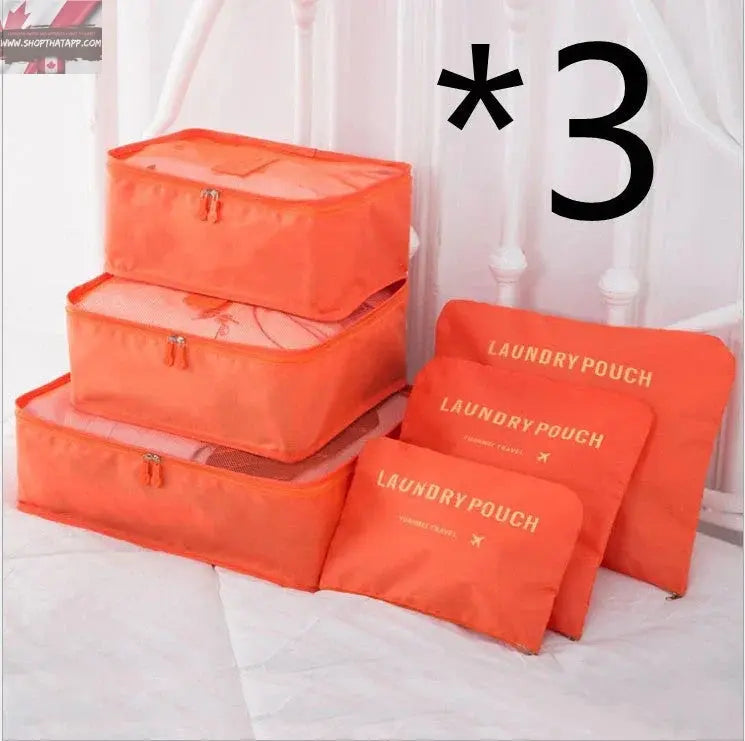 6 PCS Travel Storage Bag Set for Clothes Tidy Organizer - Www.Shopthatapp.com
