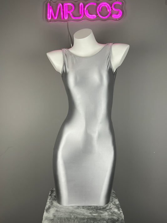 Sleeveless Tight Spandex Casual Halter Dress Basic Stretchy Wrap Party Dress - Www.Shopthatapp.comshopthatapp