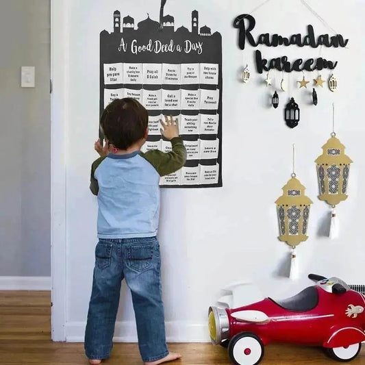 Mubarak Eid Ramadan Fabric Wall Calendar - www.Shopthatapp.com #