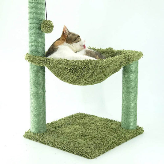 Sisal Cactus Cat Tree With Hammock Cat Climbing Frame - www.Shopthatapp.com #
