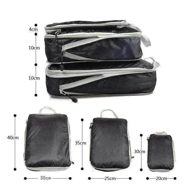 3Pcs Comp. Packing Cubes Expandable Travel Bags Organizer - Random Color - www.Shopthatapp.com #