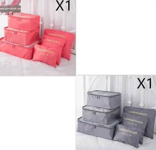 6 PCS Travel Storage Bag Set for Clothes Tidy Organizer - Www.Shopthatapp.com