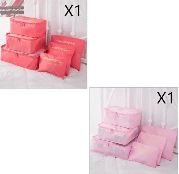 6 PCS Travel Storage Bag Set for Clothes Tidy Organizer - Www.Shopthatapp.com