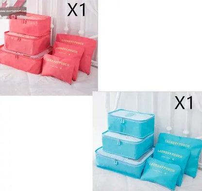 6 PCS Travel Storage Bag Set for Clothes Tidy Organizer - Www.Shopthatapp.com