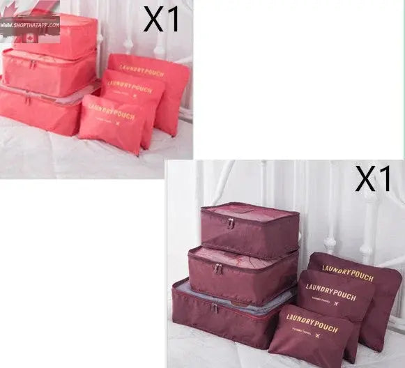 6 PCS Travel Storage Bag Set for Clothes Tidy Organizer - Www.Shopthatapp.com