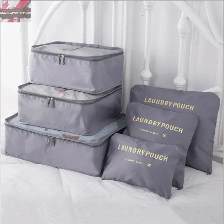 6 PCS Travel Storage Bag Set for Clothes Tidy Organizer - www.Shopthatapp.com #