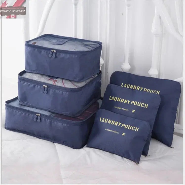 6 PCS Travel Storage Bag Set for Clothes Tidy Organizer - www.Shopthatapp.com #