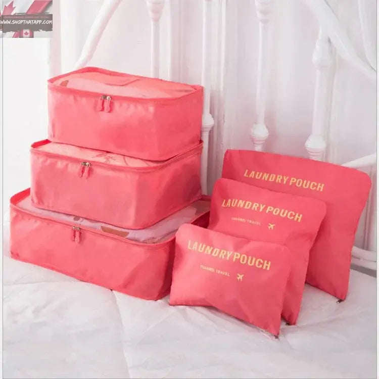 6 PCS Travel Storage Bag Set for Clothes Tidy Organizer - www.Shopthatapp.com #