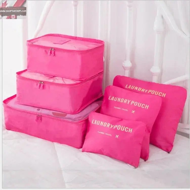 6 PCS Travel Storage Bag Set for Clothes Tidy Organizer - www.Shopthatapp.com #