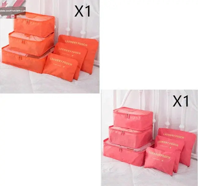 6 PCS Travel Storage Bag Set for Clothes Tidy Organizer - www.Shopthatapp.com #