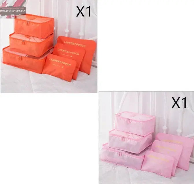 6 PCS Travel Storage Bag Set for Clothes Tidy Organizer - www.Shopthatapp.com #