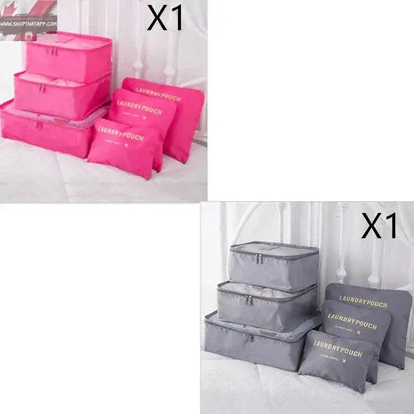 6 PCS Travel Storage Bag Set for Clothes Tidy Organizer - www.Shopthatapp.com #