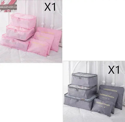 6 PCS Travel Storage Bag Set for Clothes Tidy Organizer - www.Shopthatapp.com #