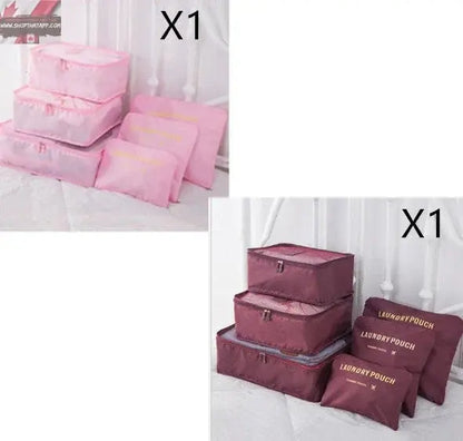 6 PCS Travel Storage Bag Set for Clothes Tidy Organizer - www.Shopthatapp.com #
