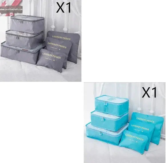 6 PCS Travel Storage Bag Set for Clothes Tidy Organizer - www.Shopthatapp.com #