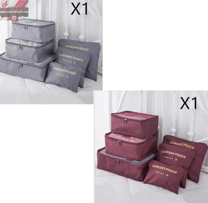 6 PCS Travel Storage Bag Set for Clothes Tidy Organizer - www.Shopthatapp.com #