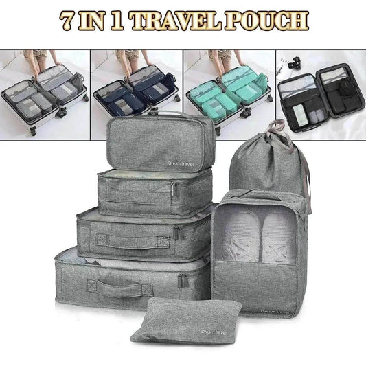 7pc Packing Cubes Luggage Storage Organiser Travel Bags - www.Shopthatapp.com #