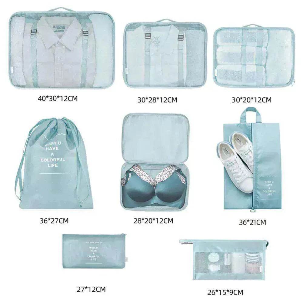 8 piece Set Luggage Divider Travel Storage Clothes Packing Cube Bag - www.Shopthatapp.com #