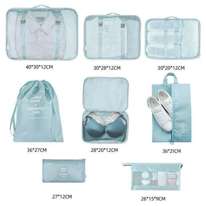 8 piece Set Luggage Divider Travel Storage Clothes Packing Cube Bag - www.Shopthatapp.com #
