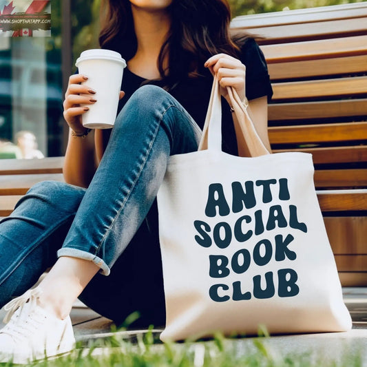 Anti Social Book Club Tote Bag - Stylish and Durable Literary Accessory RusticGirls.Trilogy