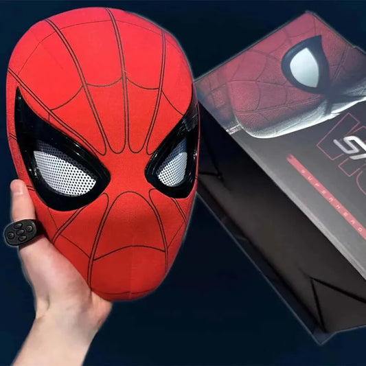 Authentic Spider-Man Electronic Mask with Moving Eyes: 1:1 Cosplay Headgear - Kidstoylover's Remote Control & Elastic Toy for Adults and Kids - Perfect Gift for Superhero Fans - www.Shopthatapp.com #