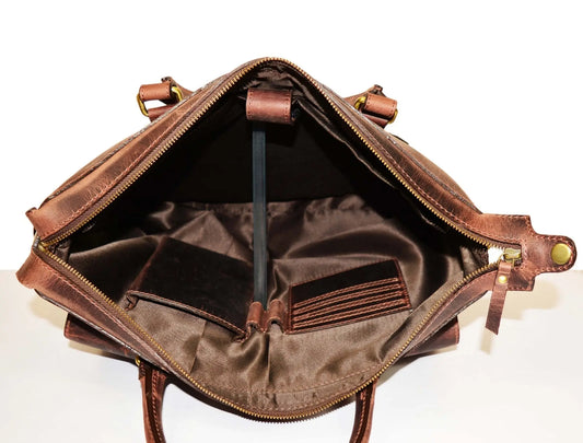 Berkeley Leather Portfolio Bag - Walnut Brown - Www.Shopthatapp.com