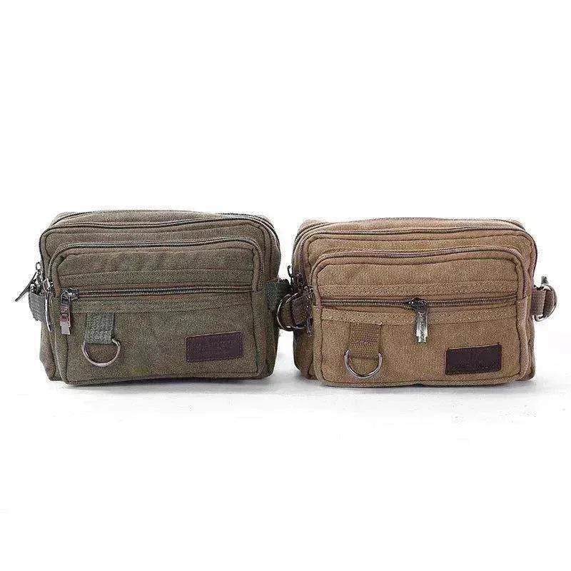 Canvas Fanny Pack With 4 Zipper Pockets Waist Bag - www.Shopthatapp.com #