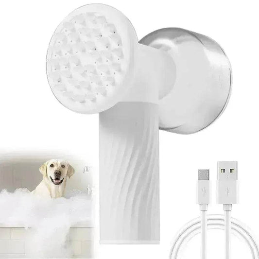 Electric Automatic Foaming Pet Bath Brush with Soap Dispenser - www.Shopthatapp.com #