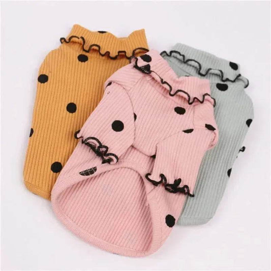 Fleece Turtleneck Shirt for Pets Dog Cat apparels for Fall and Winter - www.Shopthatapp.com #