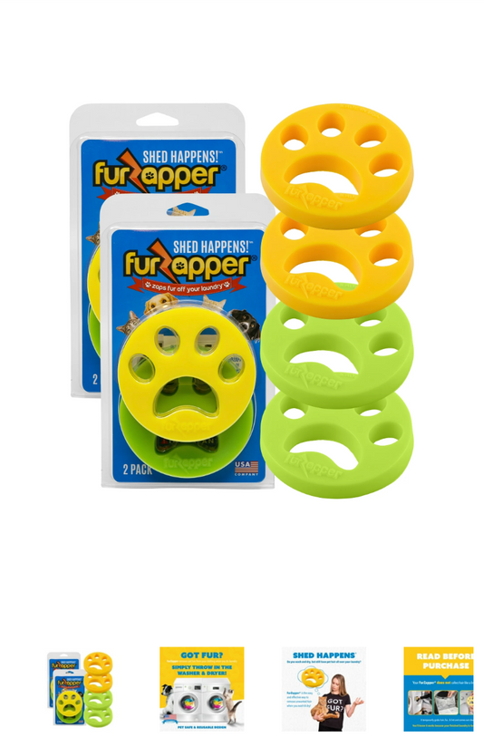 FurZapper Pet Hair Remover for Laundry, 2 Pack - Reusable Dog & Cat Hair Remover Tool As Seen on Shark Tank - Removes Pet Fur, Hair, Lint, Dander From Clothes & Laundry - Use 1 FurZapper Per Pet. - www.Shopthatapp.com #