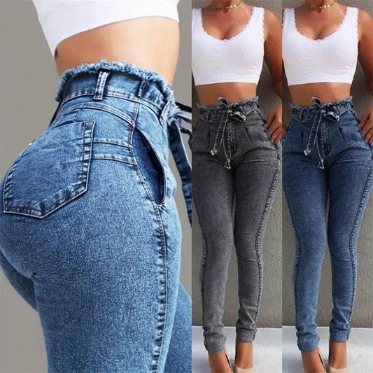 High Waist Fringed jeans Bootcut Pant for Women - www.Shopthatapp.com #