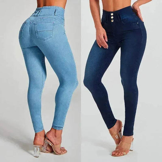 High Waist Jeans Women's Skinny Trousers Tight Stretch Shaping And Hip Lifting Pants - www.Shopthatapp.com #