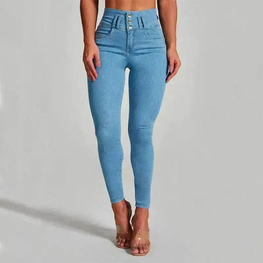 High Waist Jeans Women's Skinny Trousers Tight Stretch Shaping And Hip Lifting Pants - www.Shopthatapp.com #