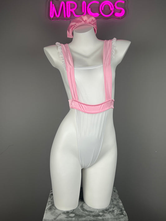 Sexy Maid Sheer Halter Bodysuit Lingerie Set with Headband - Www.Shopthatapp.comshopthatapp