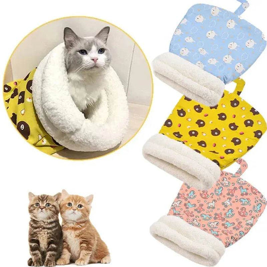 Lambswool Thickened Pocketable New Winter Linen Sleeping Bag Cat Nest - www.Shopthatapp.com #