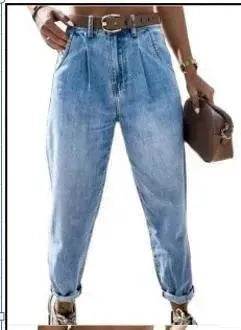 Loose High Waist Washed Daddy Pants Denim Trousers Women - www.Shopthatapp.com #