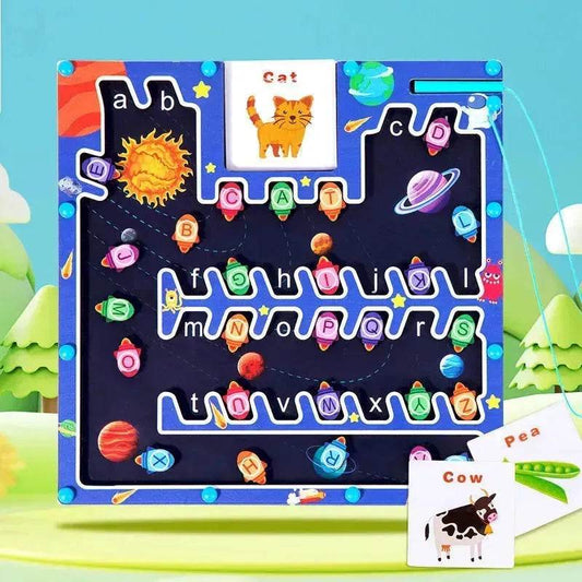 Magnetic Letters Matching Walking Parking Maze Letters Early Cognitive Montessori Educational Toys - www.Shopthatapp.com #