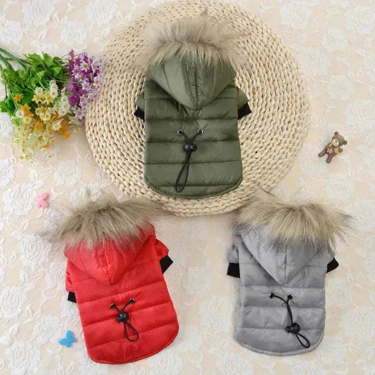 Pet Winter Jacket dog cat autumn warm coat pet hoodies faux fur jacket for pet - www.Shopthatapp.com #