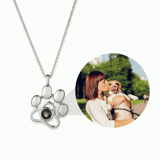 PetWithMe Custom Pet Photo Necklace in Personalized Silver PetWithMe