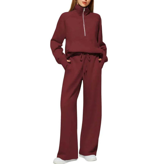 Plain Women Matching Casual Winter Tracksuit set - joggers and hoodie set for women - www.Shopthatapp.com #