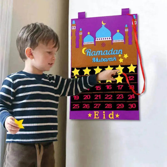 Ramadan Decoration Eid Calendar 30 Days Eid Tapestry For Children - www.Shopthatapp.com #
