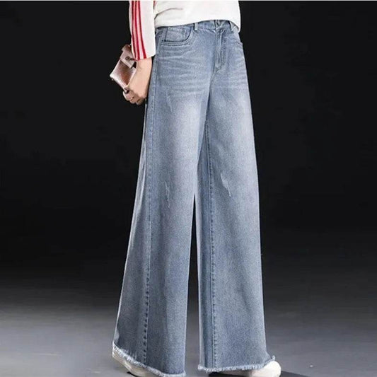 Raw Hem Wide Legs Baggy Jeans Pant For Women Baggy Straight Trousers - www.Shopthatapp.com #