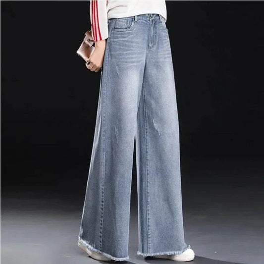 Raw Hem Wide Legs Baggy Jeans Pant For Women Baggy Straight Trousers - www.Shopthatapp.com #