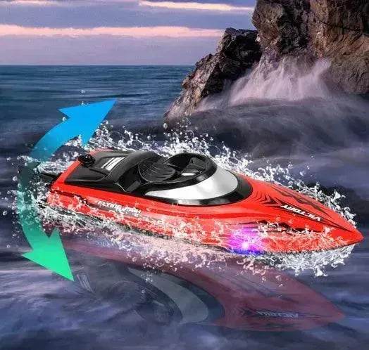 Remote Control Water Summer Toys 24g Competitive Boat Light Speed 25km High Speed Speedboat - www.Shopthatapp.com #