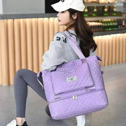 Rhombus Design Foldable Duffle: Large Capacity, Portable - www.Shopthatapp.com #