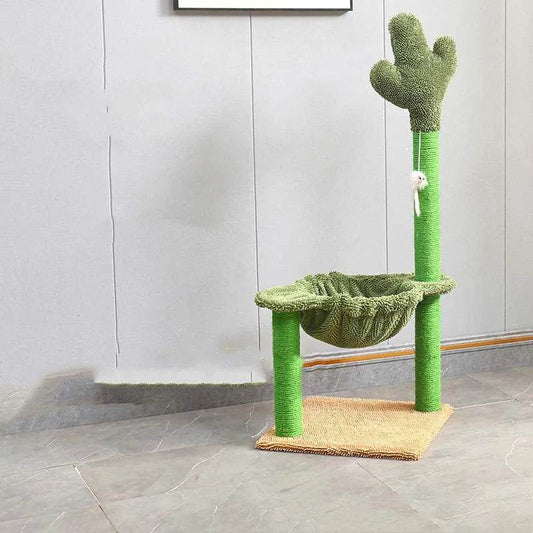 Sisal Cactus Cat Tree With Hammock Cat Climbing Frame - www.Shopthatapp.com #