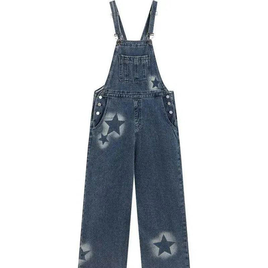 Straight Leg Wide Leg Denim Strap Pants - www.Shopthatapp.com #