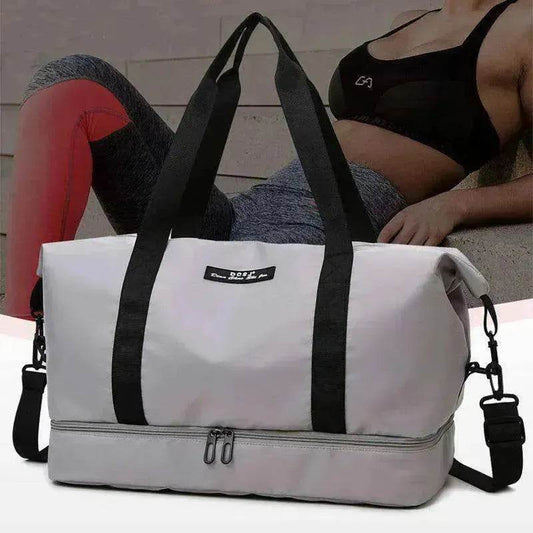 Travel Duffle Bag With Shoes Compartment Gym Waterfproof Handbag - www.Shopthatapp.com #