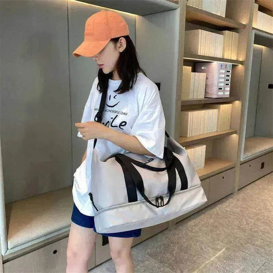 Travel Duffle Bag With Shoes Compartment Gym Waterfproof Handbag - www.Shopthatapp.com #