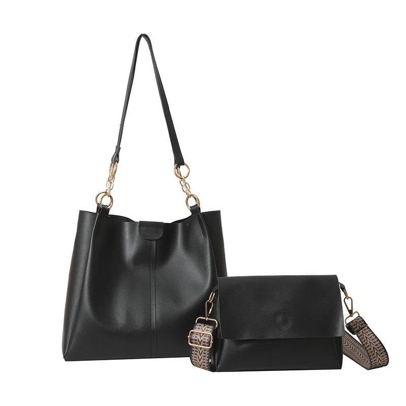 Two-piece Set Large Capacity Leather Totes shoulder Work Commuter Bag - www.Shopthatapp.com #